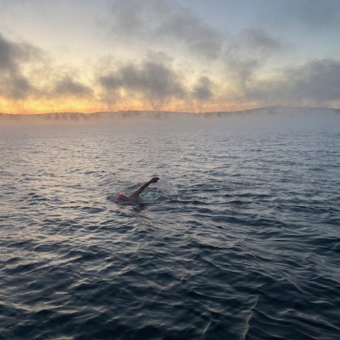 IMG_7147 Financial advisor Ryan Stille swimming in Lake Memphremagog